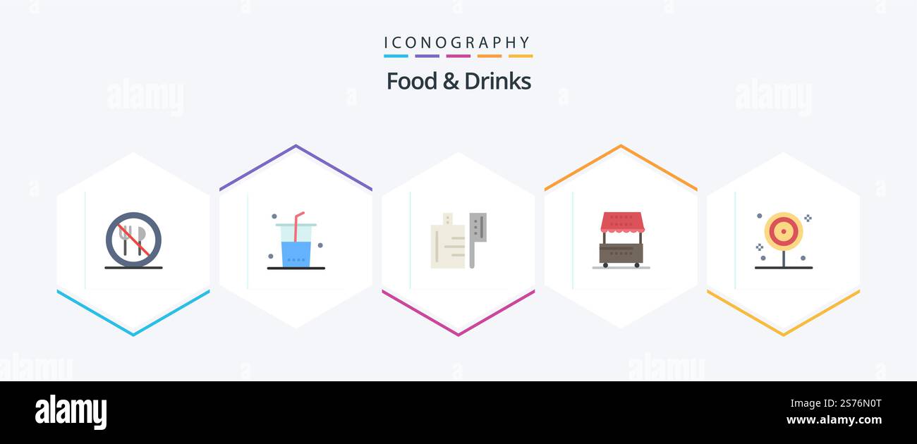 Food and Drinks 25 Flat icon pack including food. meal. food. kiosk ...