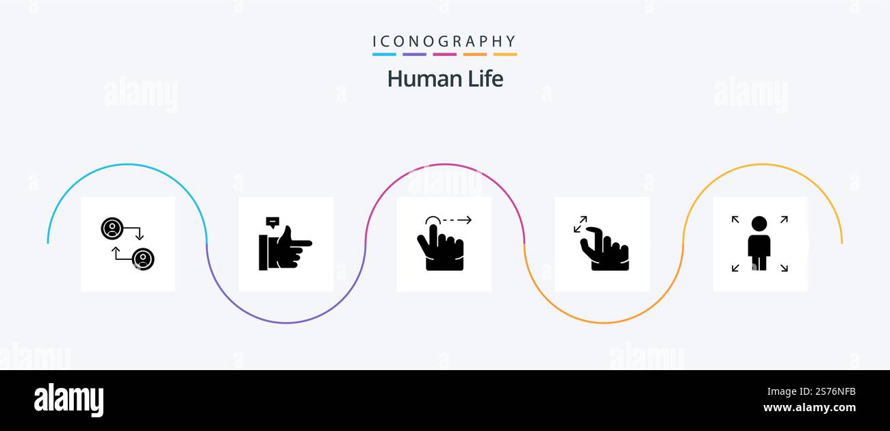 Human Glyph 5 Icon Pack Including . person. swipe. opportunity. zoom ...