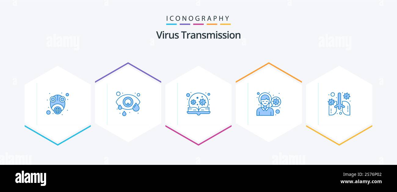 Virus Transmission 25 Blue icon pack including breath. sick. education ...