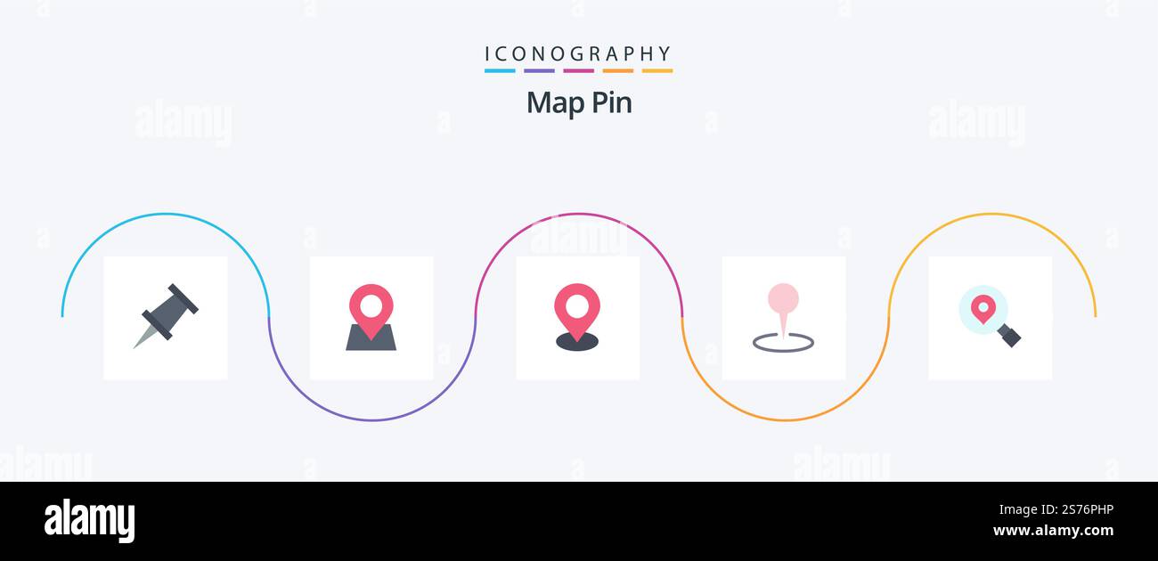 Map Pin Flat 5 Icon Pack Including . map Stock Vector Image & Art - Alamy
