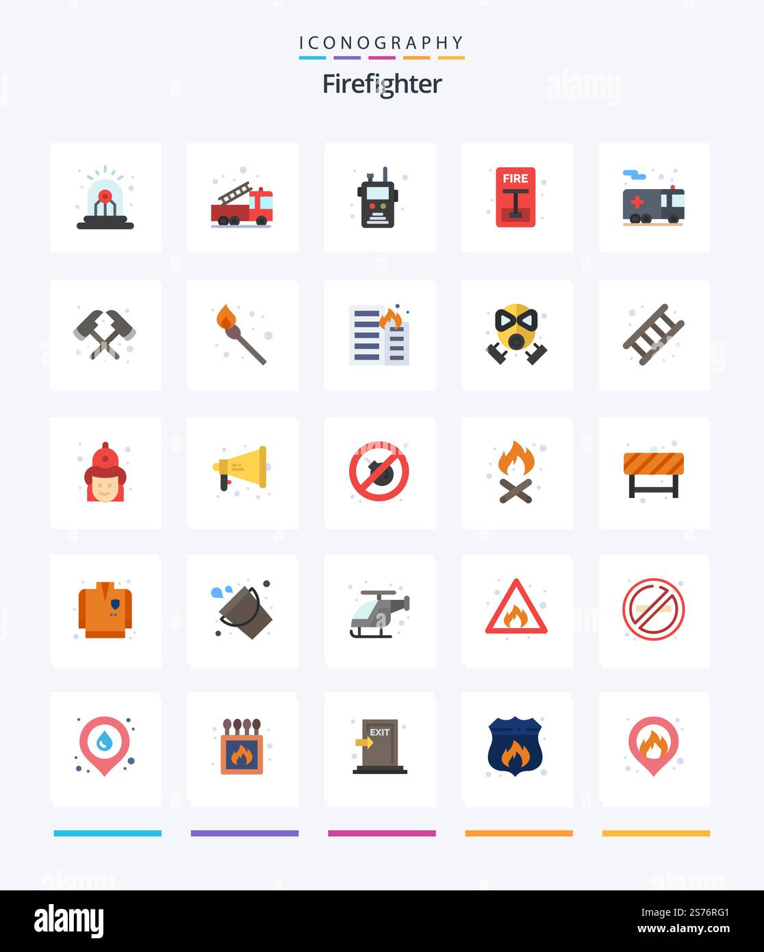 Creative Firefighter 25 Flat icon pack Such As emergency. evacuate ...