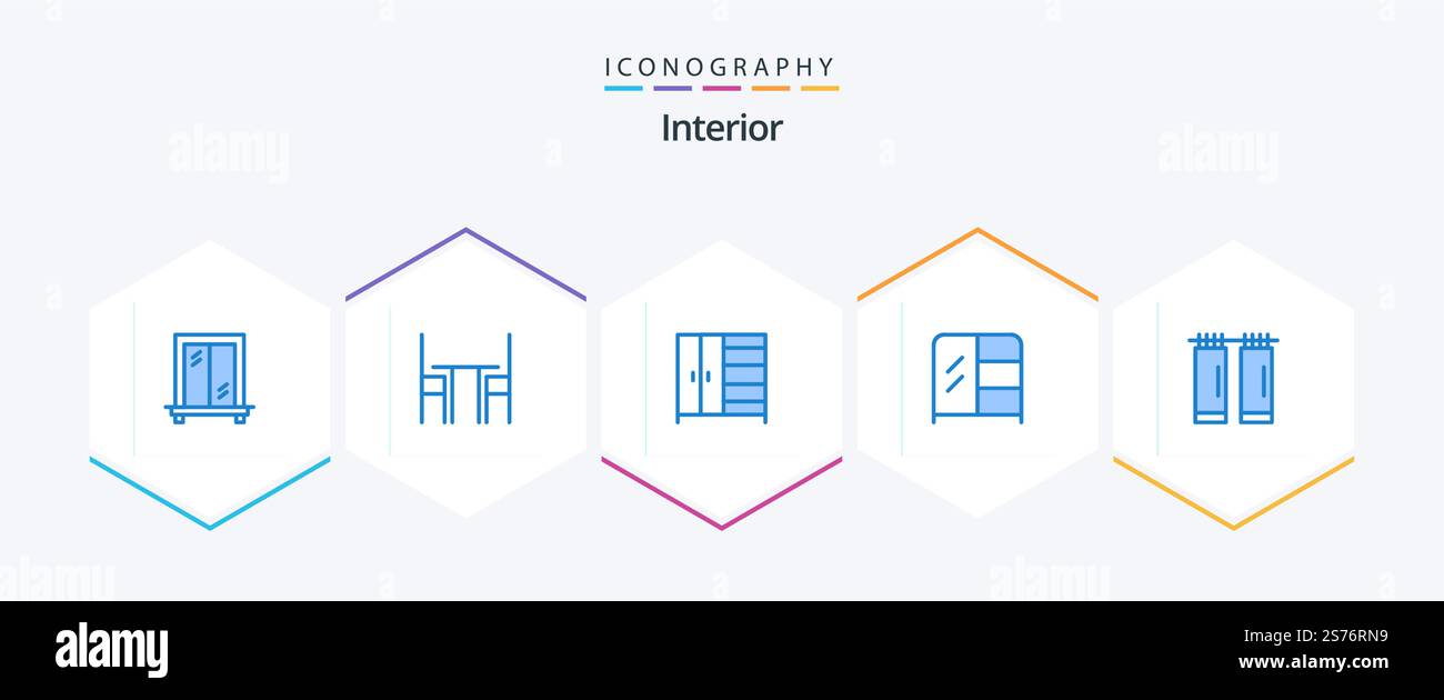 Interior 25 Blue icon pack including . interior. interior Stock Vector ...