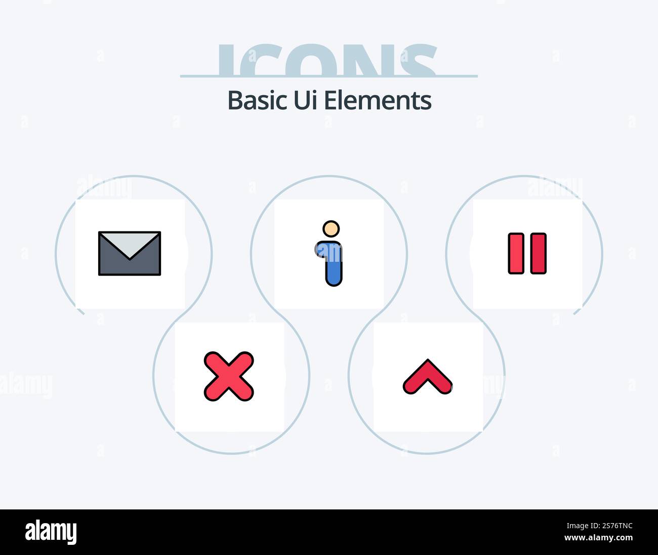 Basic Ui Elements Line Filled Icon Pack 5 Icon Design. sign. arrows. media. arrow. up Stock Vector