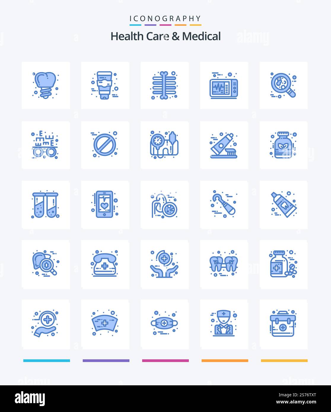 Creative Health Care And Medical 25 Blue icon pack Such As eye test ...