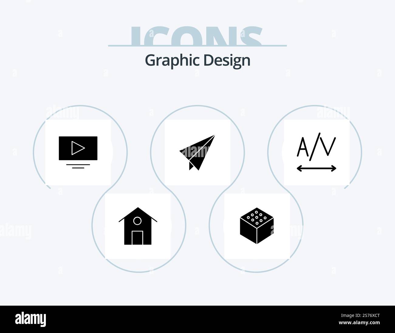 Design Glyph Icon Pack 5 Icon Design. . paper. tracking Stock Vector