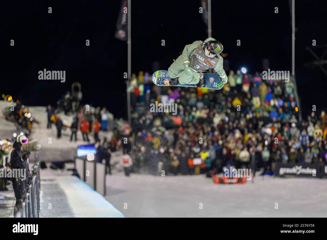 18/01/2025, Laax, Crap Sogn Gion, LAAX Open, Halfpipe Final, winner KIM Chloe (USA) (Photo by