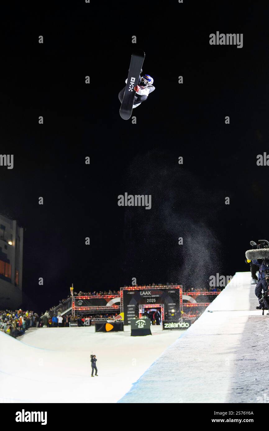18/01/2025, Laax, Crap Sogn Gion, LAAX Open, Halfpipe Final, winner JAMES Scotty (AUS) (Photo by