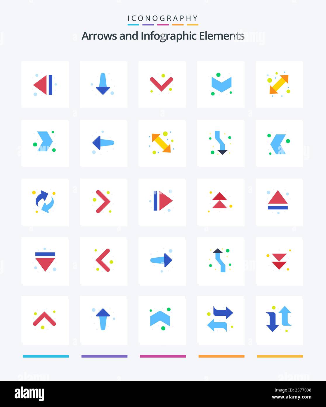 Creative Arrow 25 Flat icon pack  Such As arrow. back. left. arrow. multimedia Stock Vector