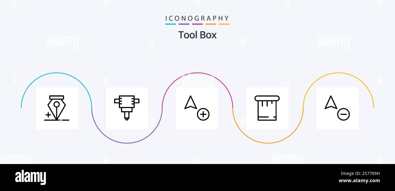 Tools Line 5 Icon Pack Including . putty. cursor Stock Vector