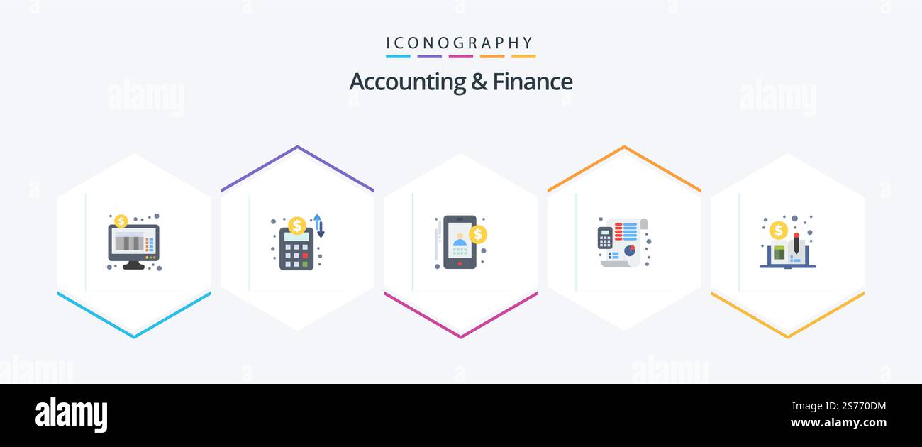Accounting And Finance 25 Flat icon pack including distributed ledger ...