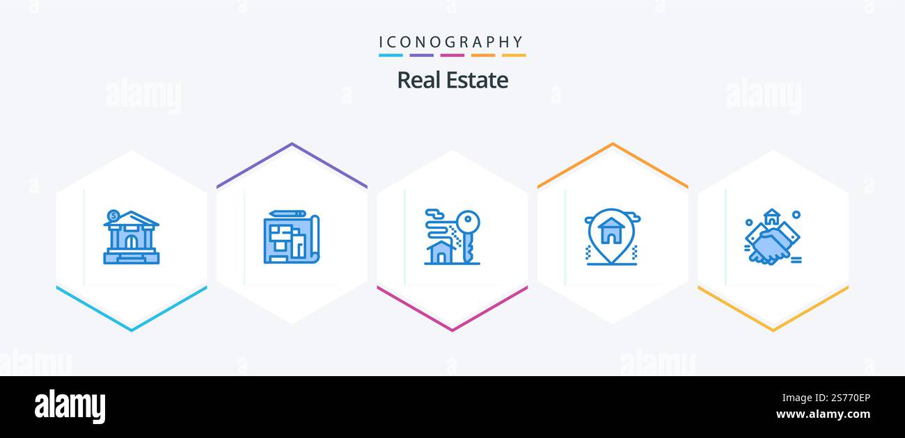 Real Estate 25 Blue icon pack including estate. real estate. home ...