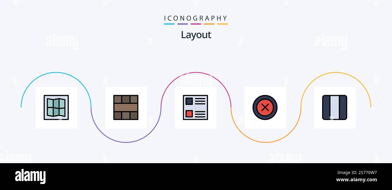 Layout Line Filled Flat 5 Icon Pack Including layout. grid. layout ...