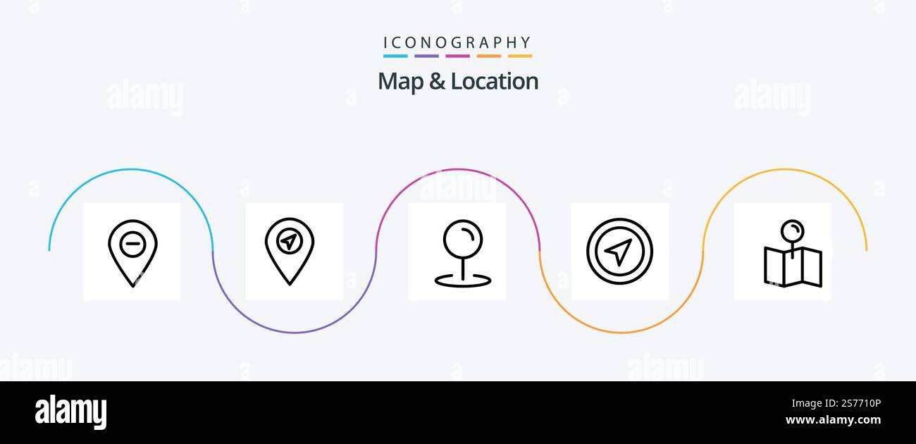 Map and Location Line 5 Icon Pack Including . location Stock Vector ...