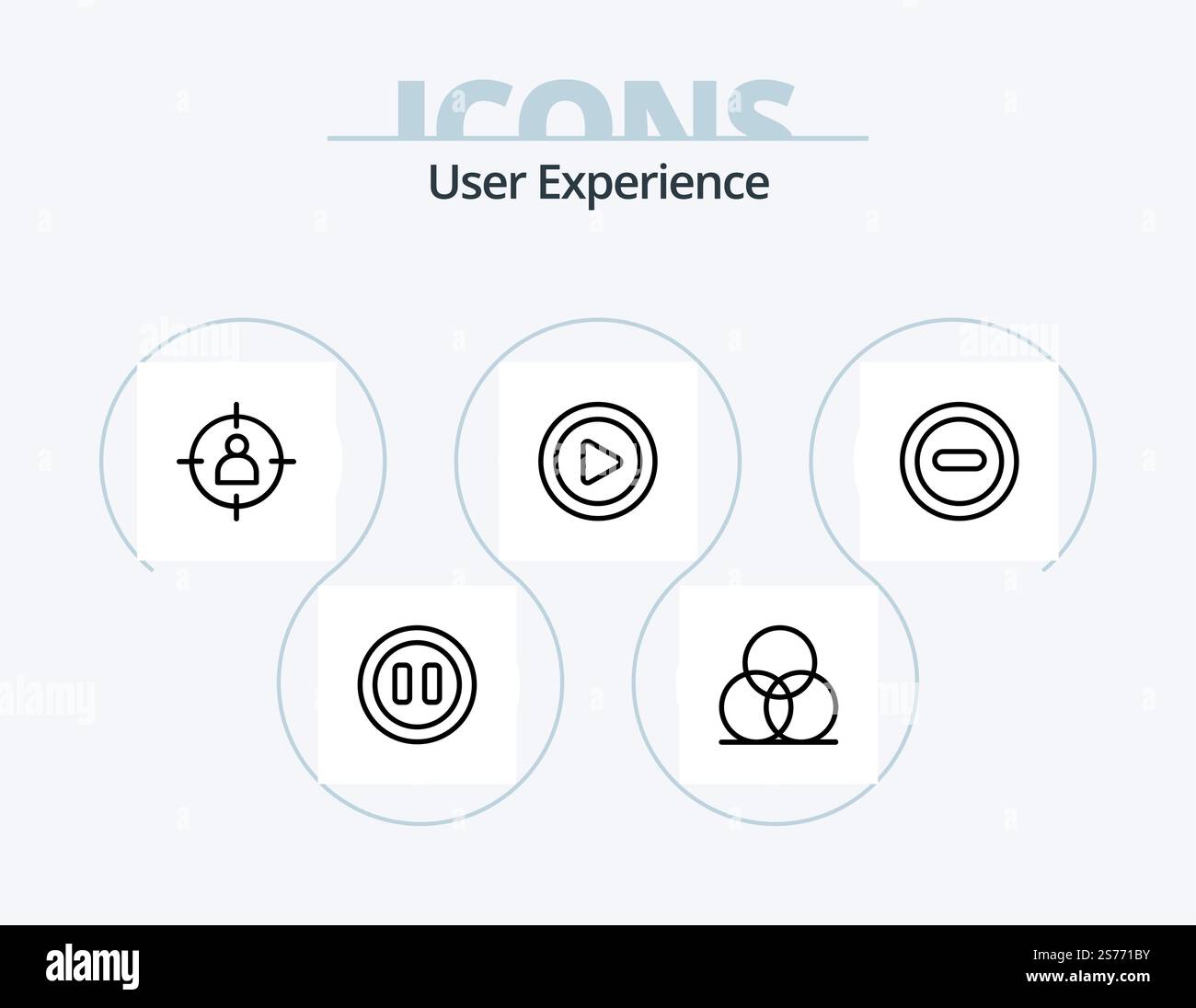 User Experience Line Icon Pack 5 Icon Design. . map. germs. location. love Stock Vector