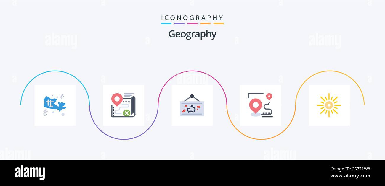 Geo Graphy Flat 5 Icon Pack Including destination. route. cancel. map ...