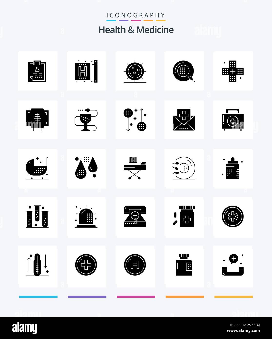 Creative Health & Medicine 25 Glyph Solid Black icon pack Such As ...