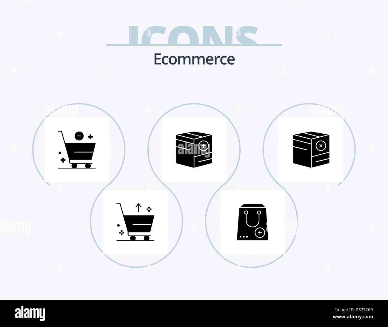 Ecommerce Glyph Icon Pack 5 Icon Design. plus. commerce. package. box ...
