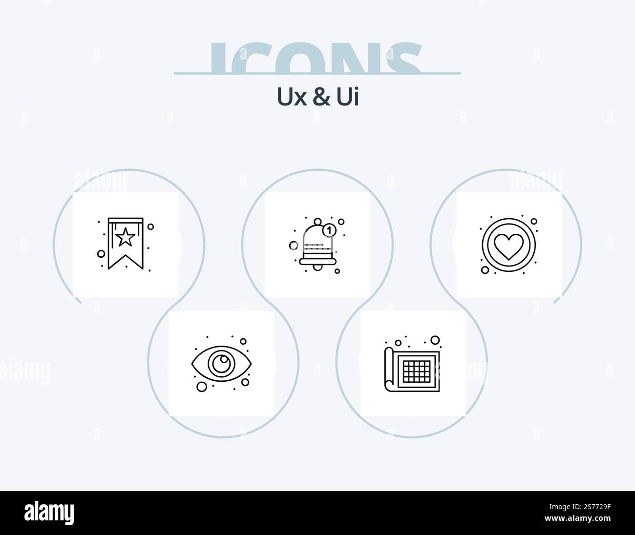 Ux And Ui Line Icon Pack 5 Icon Design. vision. eye. configuration ...