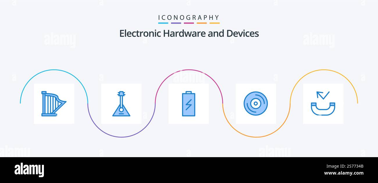 Devices Blue 5 Icon Pack Including vinyl. album. music. electricity ...