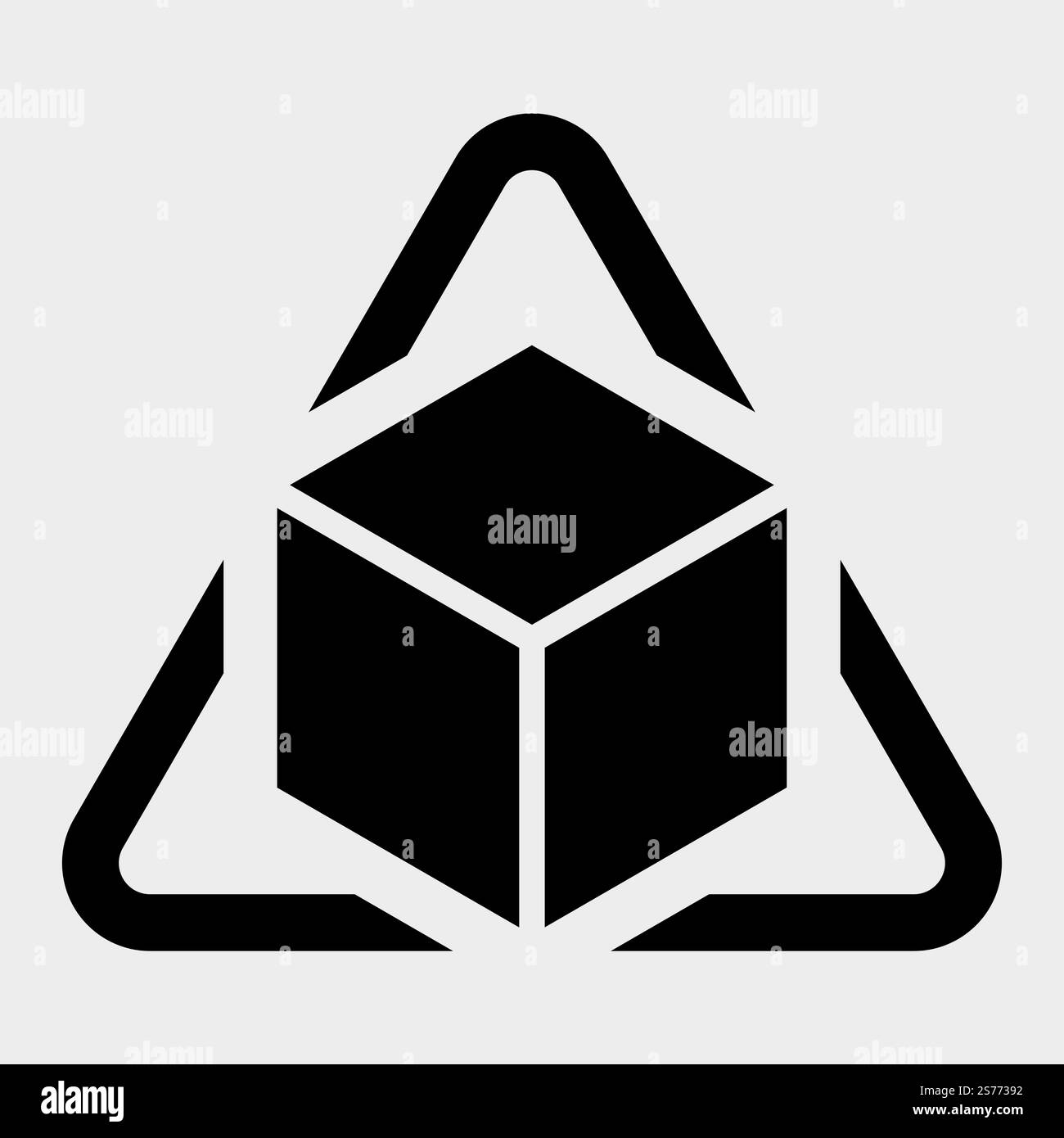 Cube Icon Black Sign Isolate on white Background Stock Vector
