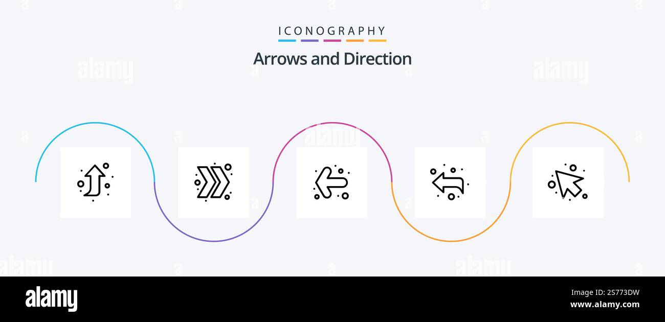 Arrow Line 5 Icon Pack Including . left. left. arrow Stock Vector Image ...