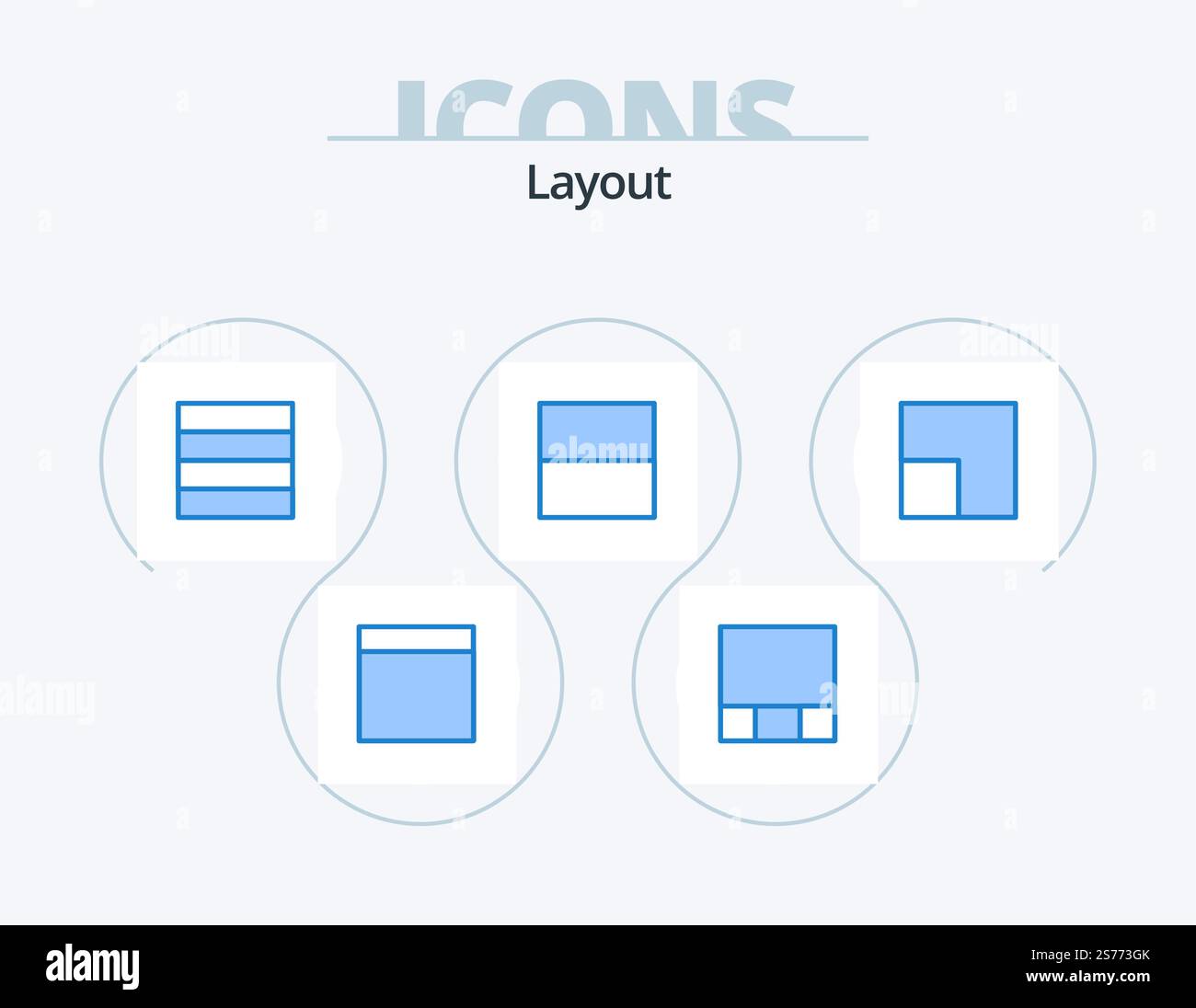 Layout Blue Icon Pack 5 Icon Design Stock Vector Image & Art - Alamy