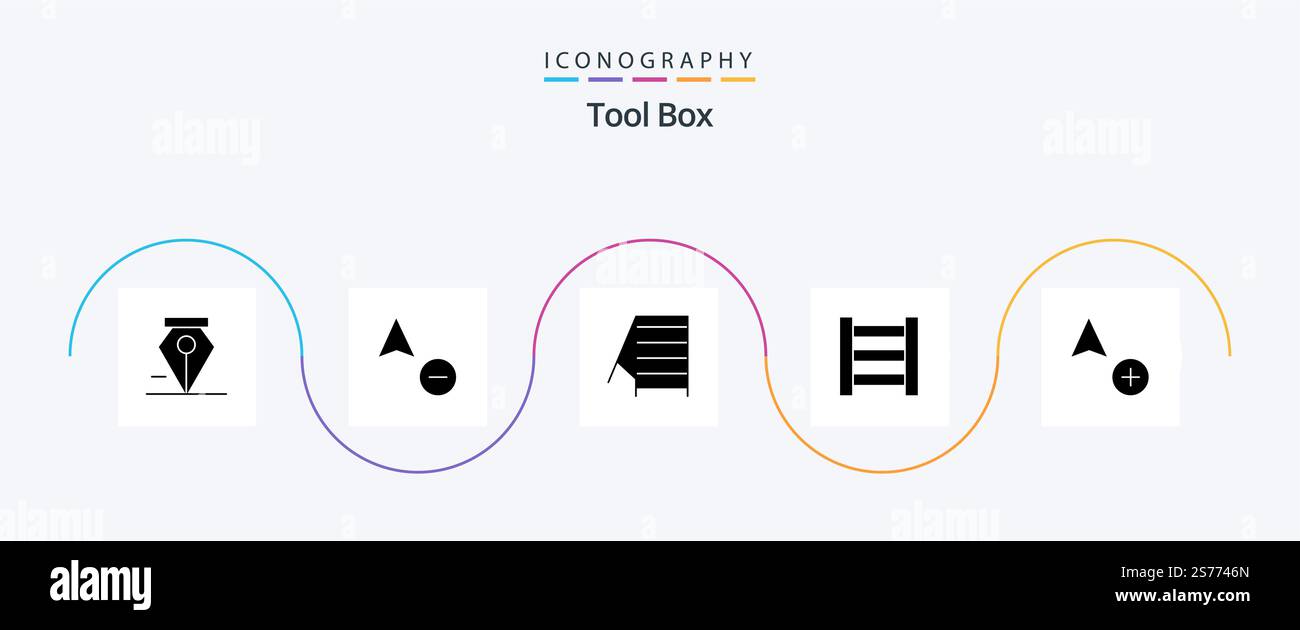 Tools Glyph 5 Icon Pack Including . tools. cursor Stock Vector
