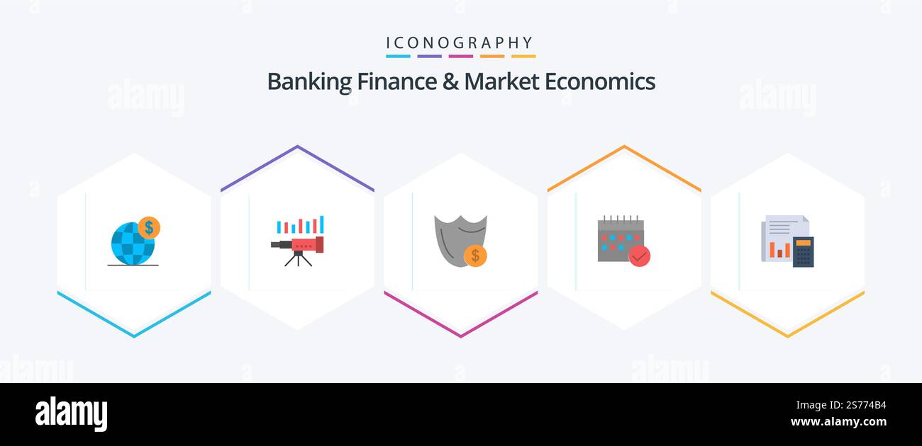 Banking Finance And Market Economics 25 Flat icon pack including dollar ...