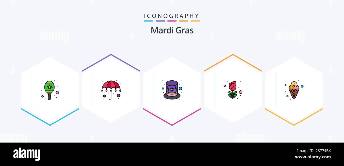 Mardi Gras 25 FilledLine icon pack including mardi gras. cream. costume ...