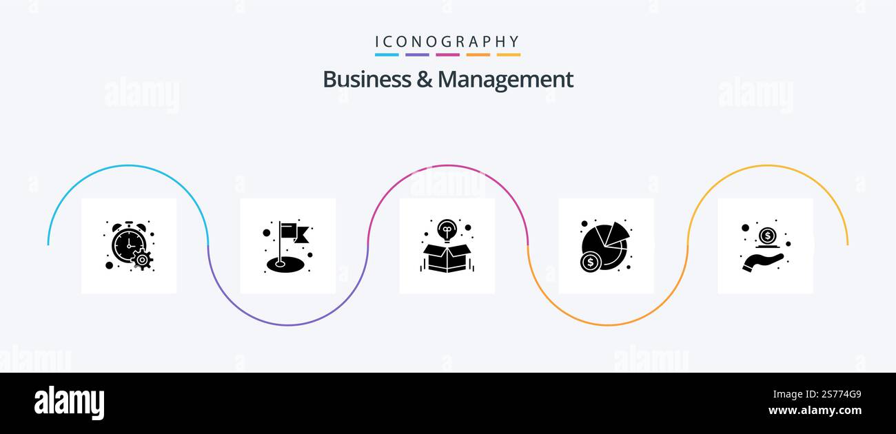 Business And Management Glyph 5 Icon Pack Including hand. cash ...