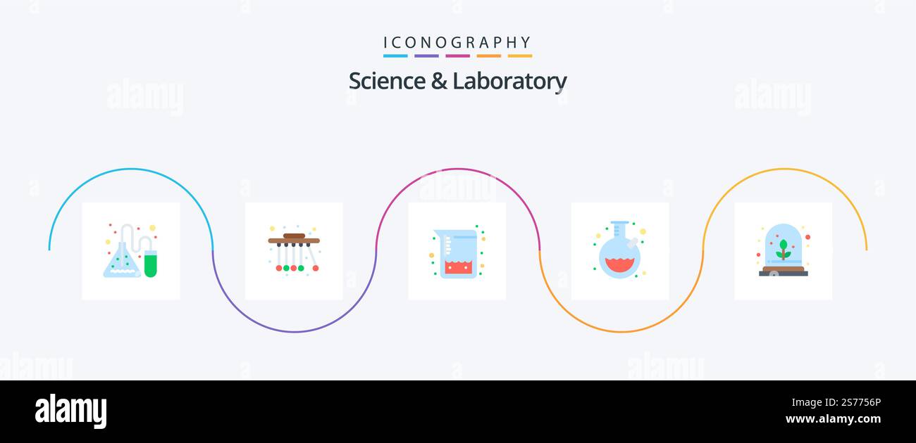 Science Flat 5 Icon Pack Including . plant. test. growth. tube Stock ...
