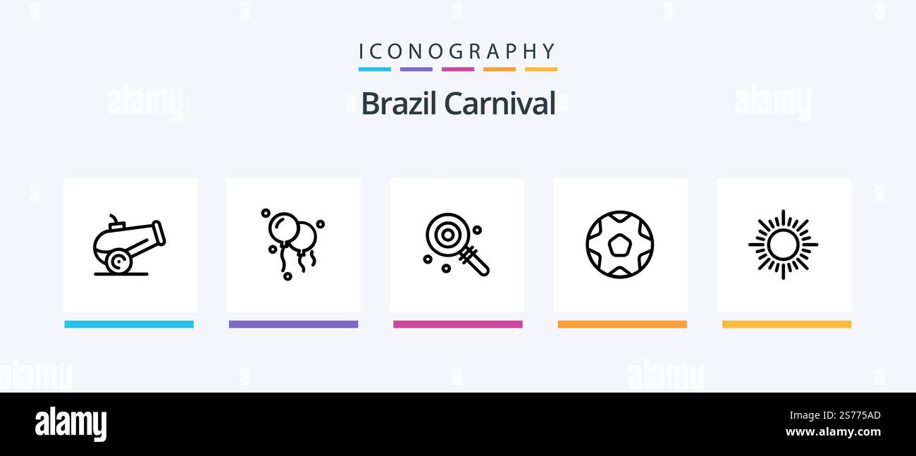 Brazil Carnival Line 5 Icon Pack Including country. brazil. tant ...