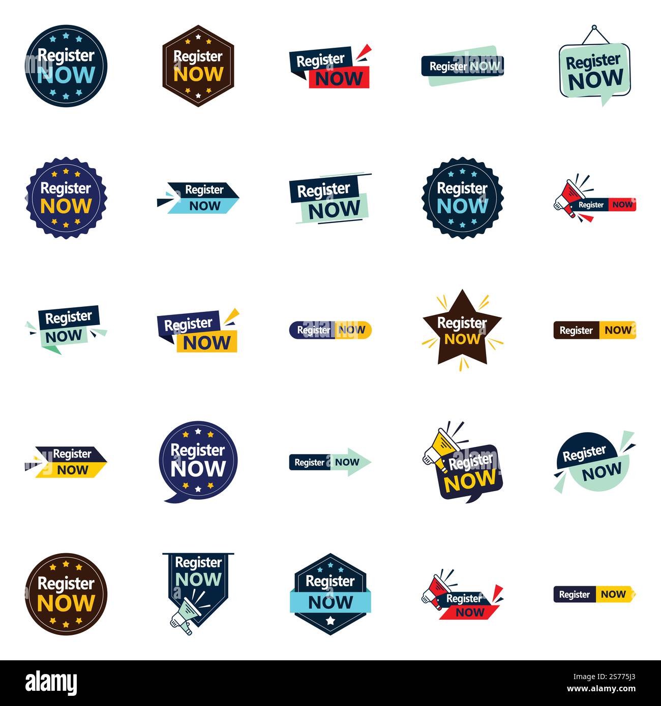 25 Versatile typographic banners for increased registration Stock Vector