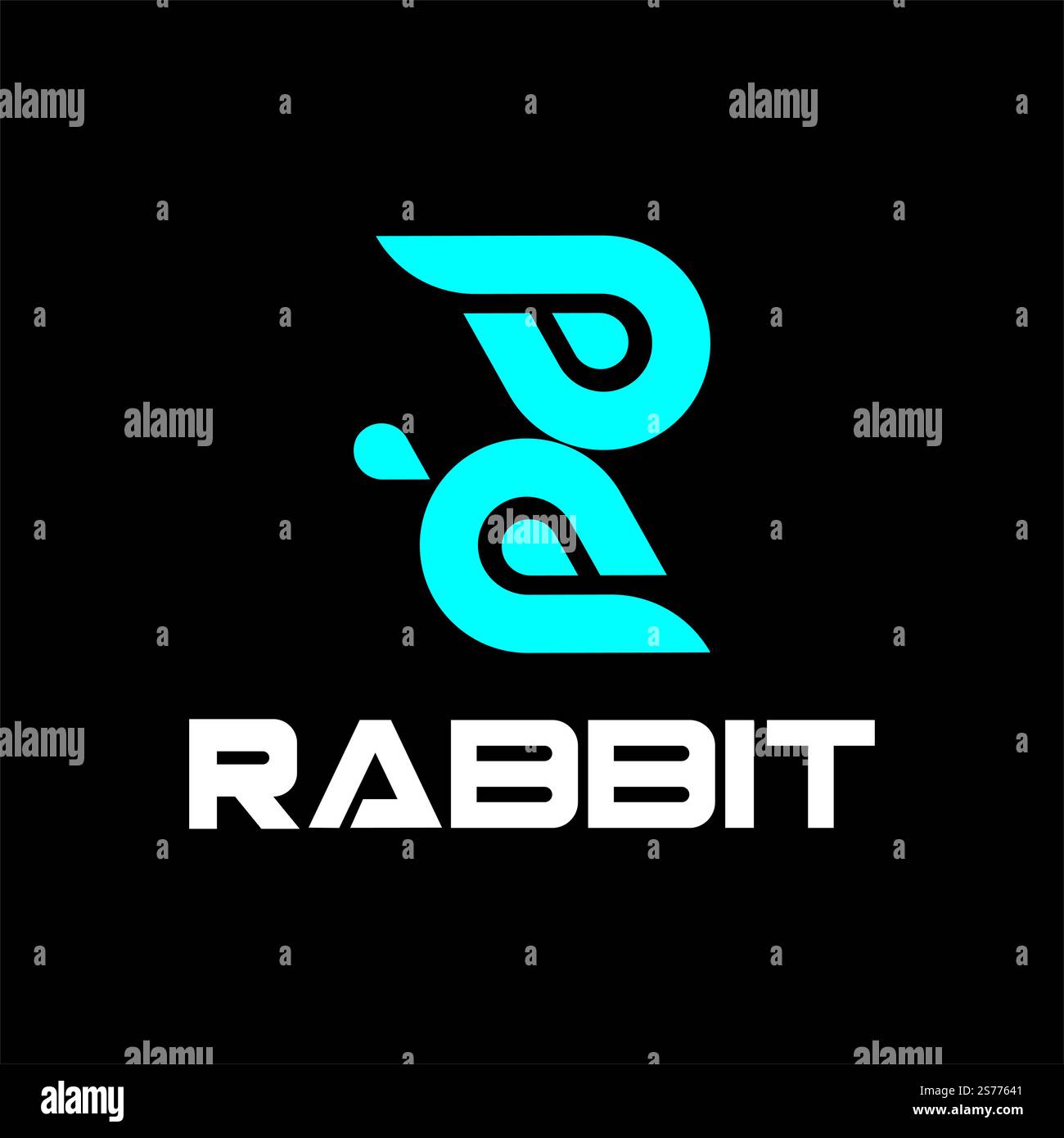 Simple Rabbit logo template vector icon symbol illustration Stock Vector