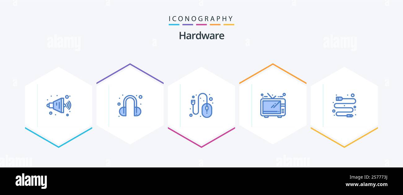 Hardware 25 Blue icon pack including . usb. mouse. data. tv Stock ...