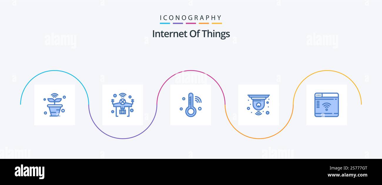 Internet Of Things Blue 5 Icon Pack Including device smart. circuit ...