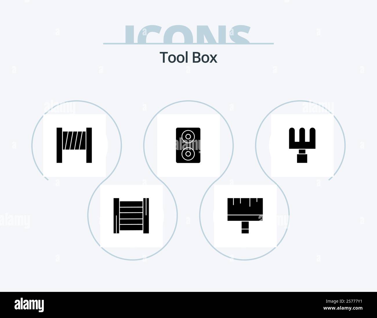 Tools Glyph Icon Pack 5 Icon Design. . tools. Stock Vector