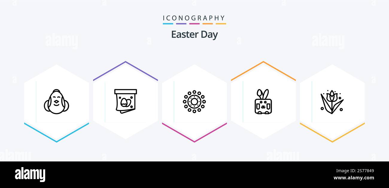 Easter 25 Line icon pack including decoration. rabbit. holiday. easter. easter Stock Vector