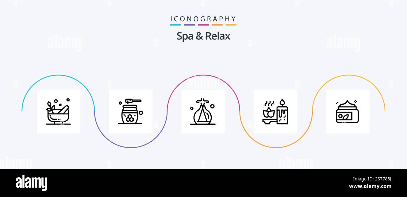 Spa And Relax Line 5 Icon Pack Including candle . grooming . spa ...
