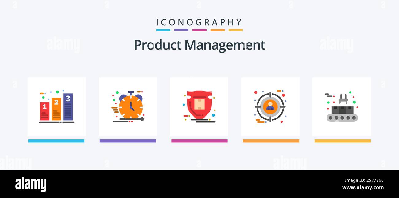 Product Management Flat 5 Icon Pack Including user. selection ...