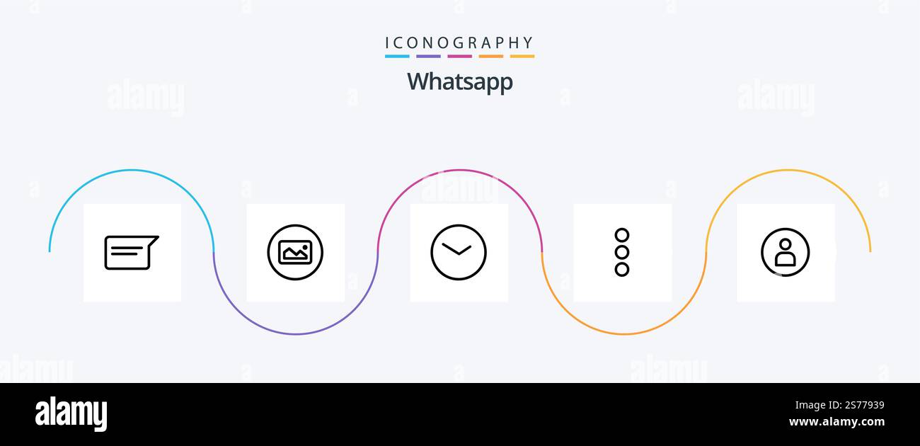 Whatsapp Line 5 Icon Pack Including basic. man. basic. ui. app Stock Vector