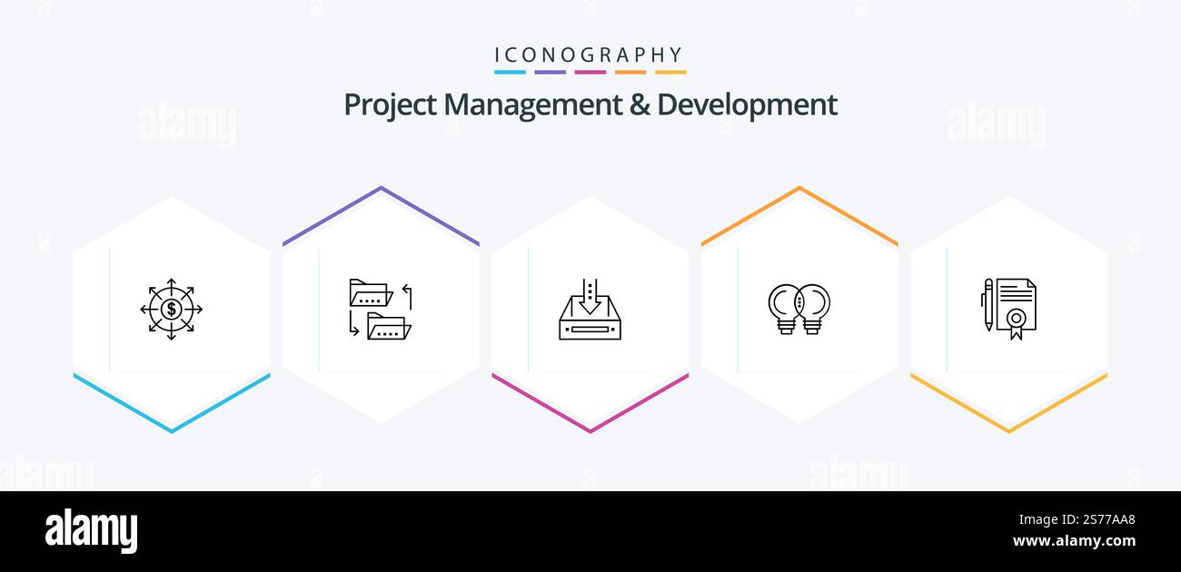 Project Management And Development 25 Line icon pack including ...