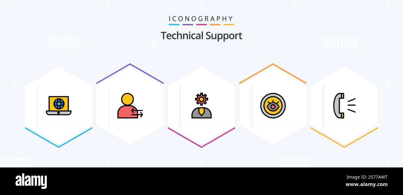 Technical Support 25 FilledLine icon pack including answer. support. call. service. support Stock Vector