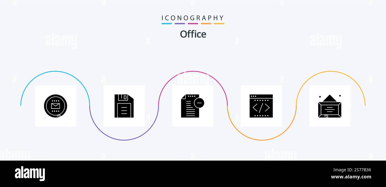 Office Glyph 5 Icon Pack Including business. office. remove. company ...
