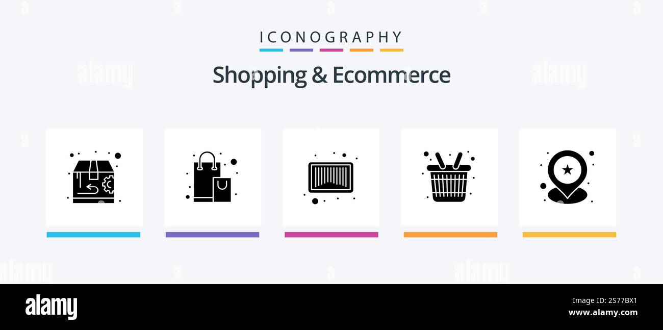 Shopping And Ecommerce Glyph 5 Icon Pack Including location pin ...