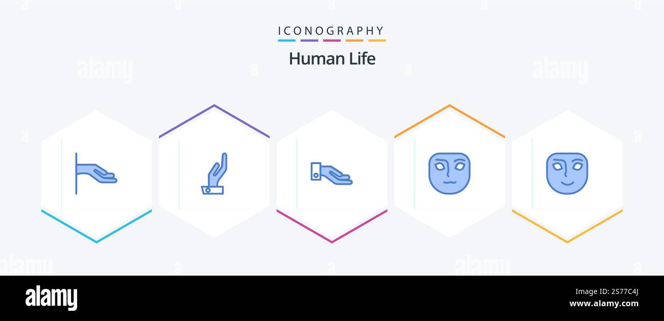 Human 25 Blue icon pack including . happy Stock Vector Image & Art - Alamy