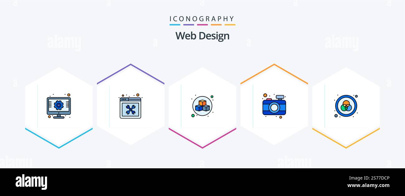 Web Design 25 FilledLine icon pack including rgb. photo. setting ...