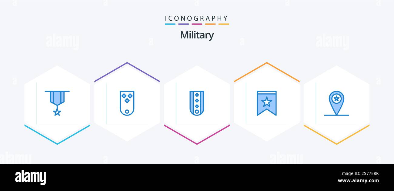 Military 25 Blue icon pack including insignia. badge. rank. striped ...