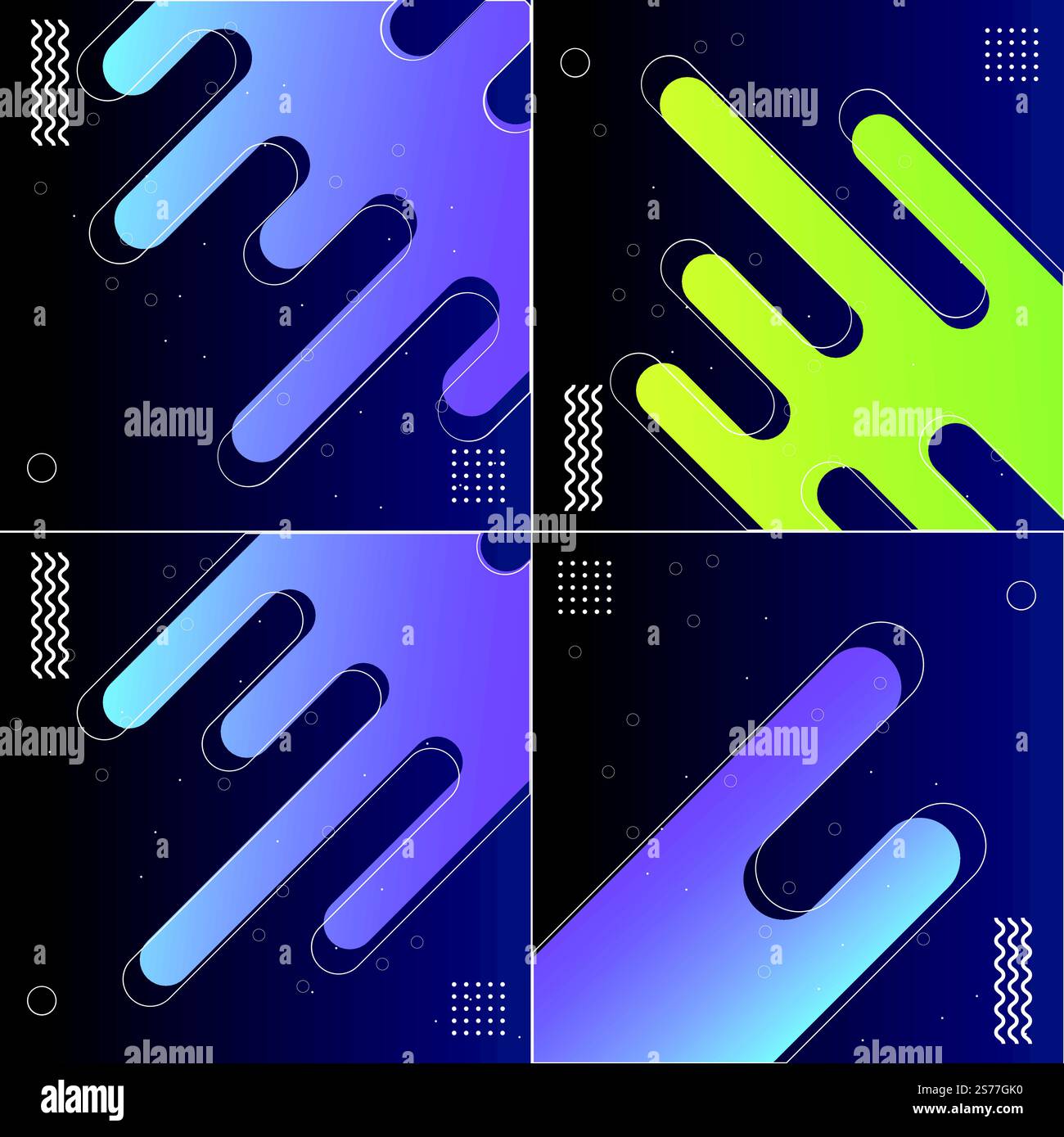 Vector Illustrations of Modish Styles with Designed Shapes Stock Vector