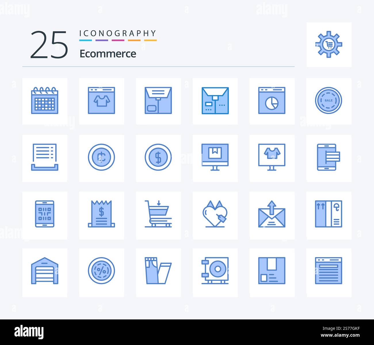 Ecommerce 25 Blue Color icon pack including commerce. rate. shopping. e. commerce Stock Vector